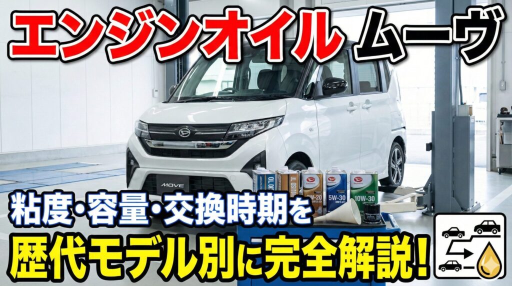 エンジン オイル ムーヴ 粘度・容量・交換時期を歴代モデル別に完全解説