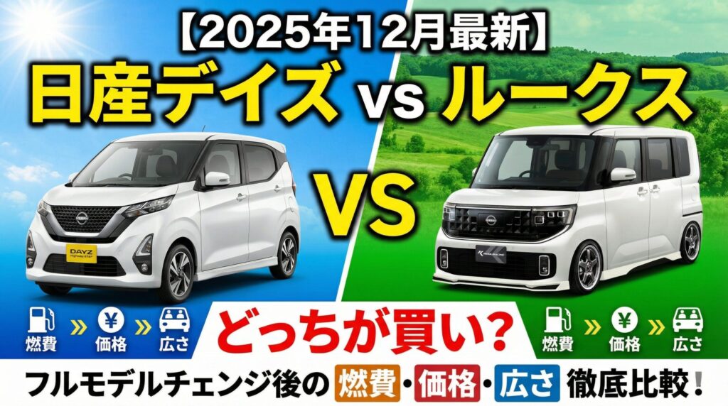 【2025年12月】デイズ と ルークス どっち が いい？最新フルモデルチェンジと燃費を徹底比較